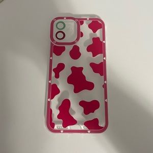 Pink Cowprint IPhone 12 Case
